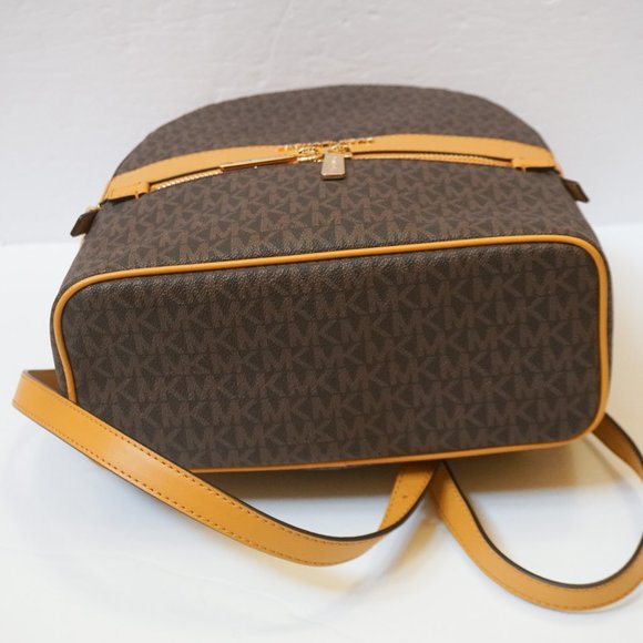 Michael Kors Kenly Medium Backpack MK Brown Yellow - Picture 6 of 10